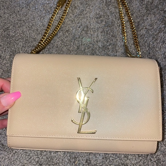 Saint Laurent Handbags - YSL Saint Laurent Small Grain de Poudre Monogram Kate Bag